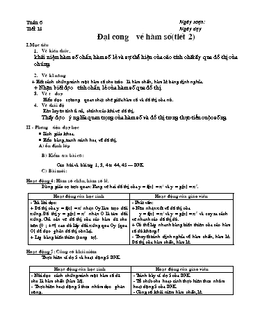 Giáo án Đại số 10 - Tiết 15, Bài: Đại cương về hàm số