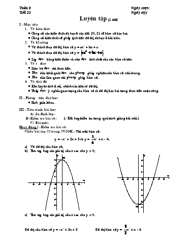 Giáo án Đại số 10 - Tiết 22: Luyện tập