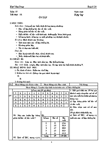 Giáo án Đại số 10 - Tiết 52, Bài: Ôn tập - Ngô Văn Công