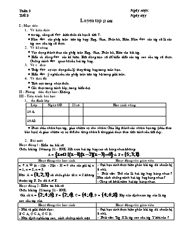 Giáo án Đại số 10 - Tiết 8: Luyện tập