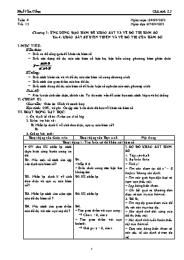 Giáo án Giải tích 12 - Tiết 12, Bài 4: Khảo sát sự biến thiên và vẽ đồ thị của hàm số - Ngô Văn Công