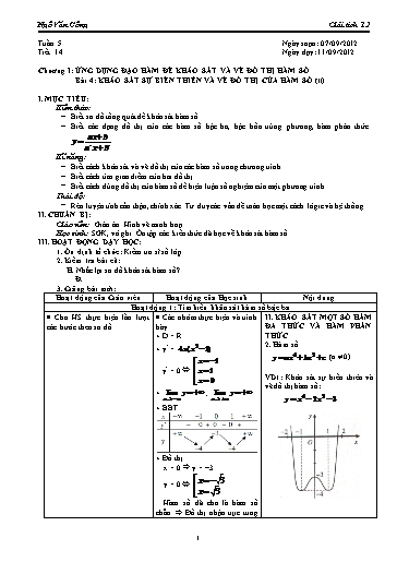 Giáo án Giải tích 12 - Tiết 14, Bài 4: Khảo sát sự biến thiên và vẽ đồ thị của hàm số - Ngô Văn Công