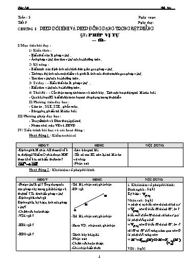 Giáo án Hình học 11 - Tiết 5, Bài 7: Phép vị tự